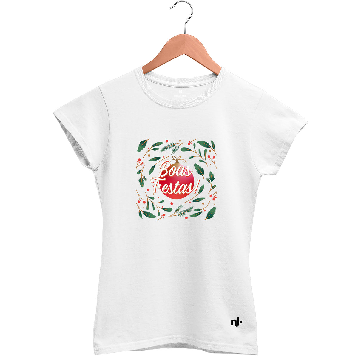 Camiseta Feminina Babylook Boas Festas