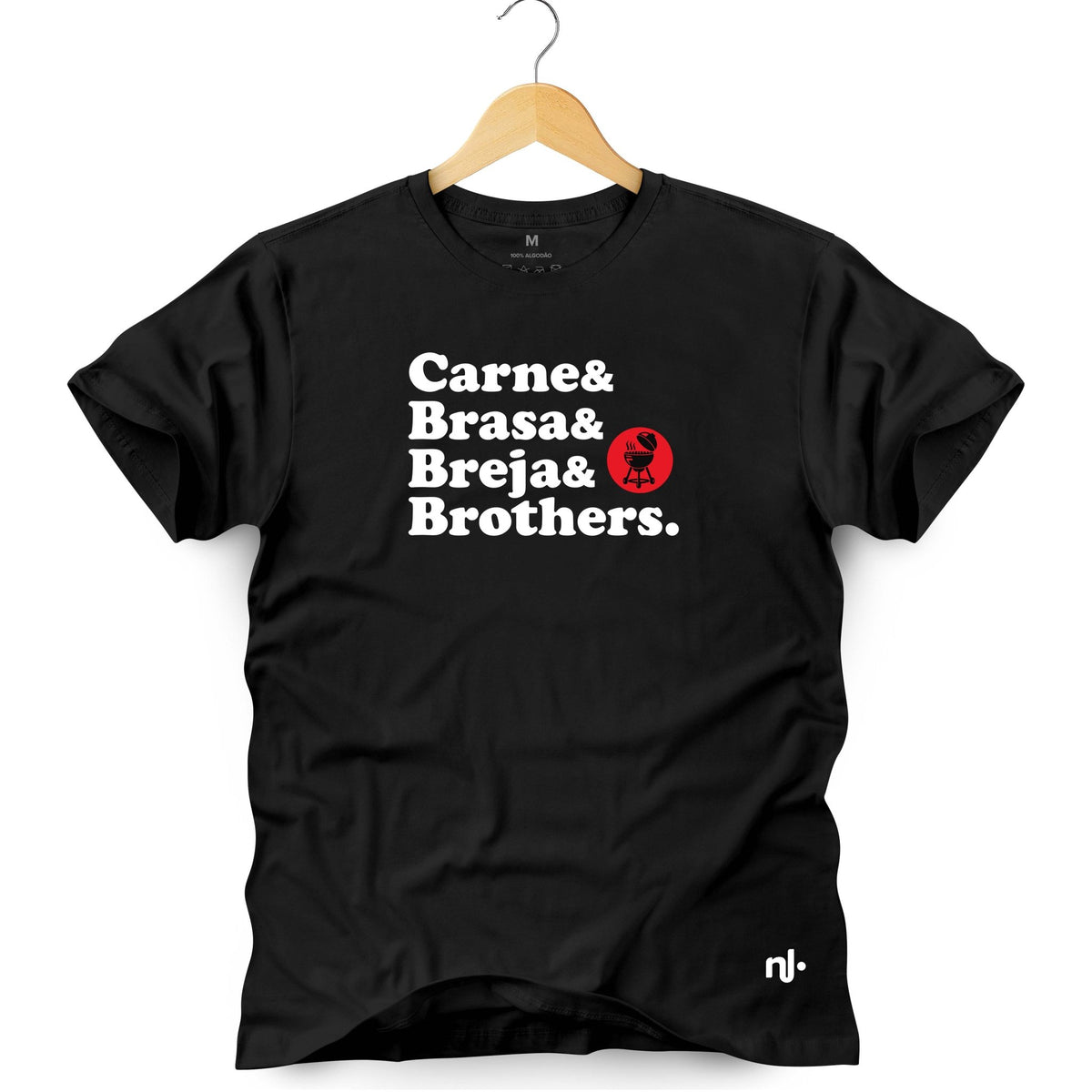 Camiseta Masculina Carne& Brasa& Breja& Brothers