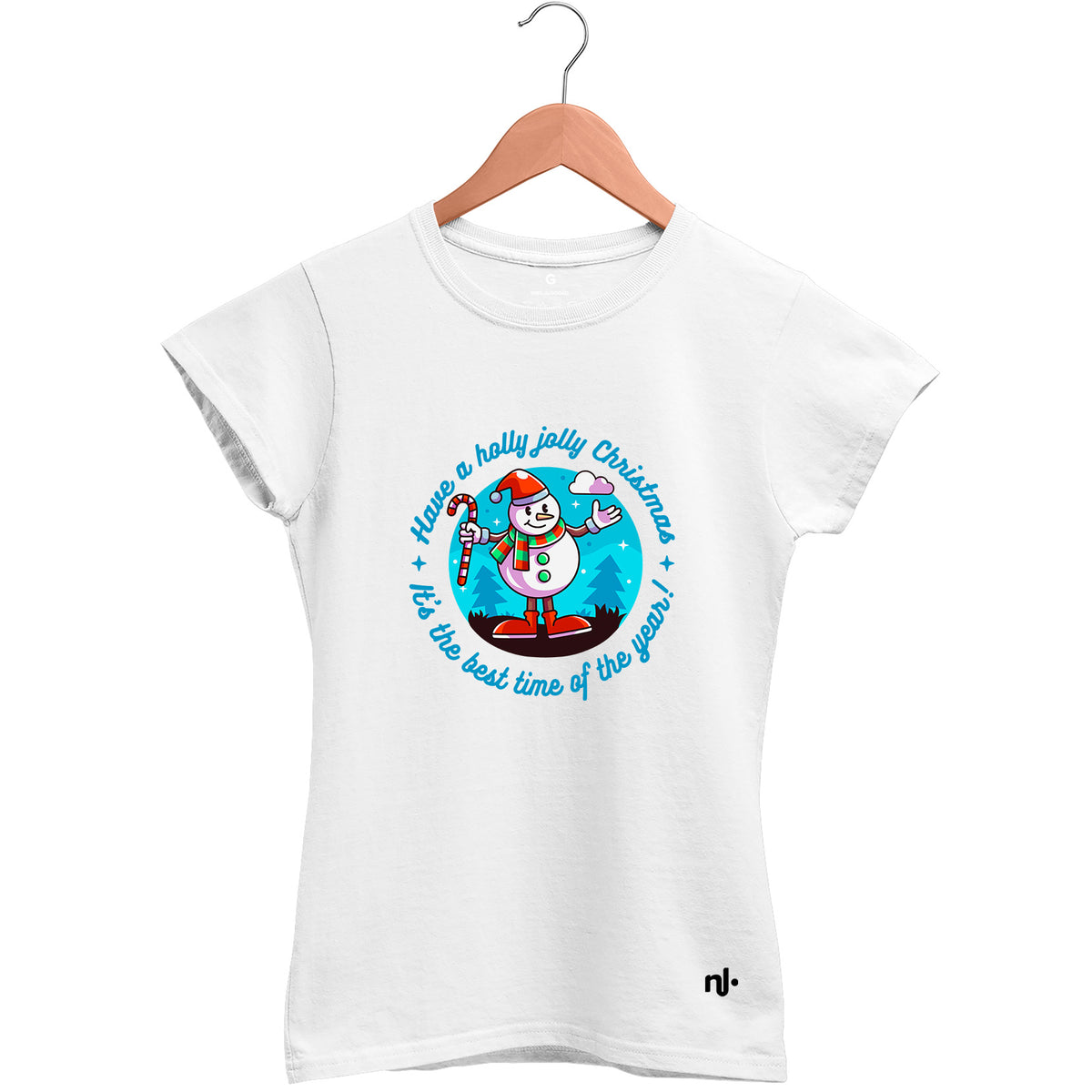 Camiseta Feminina Babylook Boneco de Neve