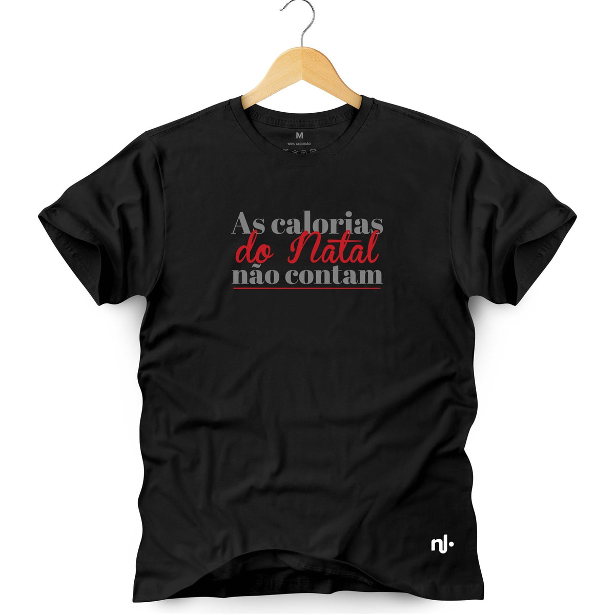 Camiseta Masculina As Calorias do Natal Não Contam