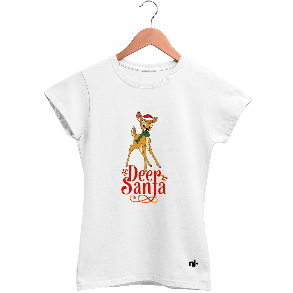 Camiseta Feminina Babylook Deer Santa