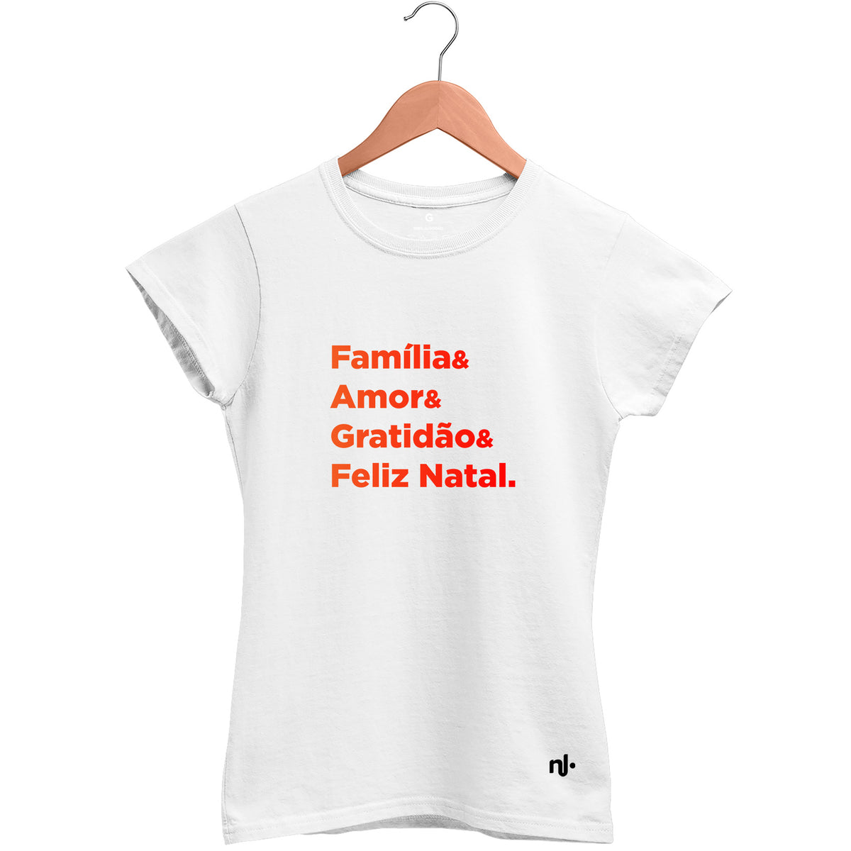 Camiseta Feminina Babylook Família& Amor& Gratidão& Feliz Natal