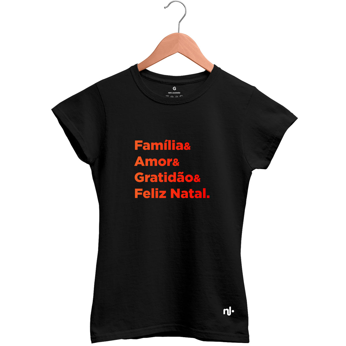 Camiseta Feminina Babylook Família& Amor& Gratidão& Feliz Natal