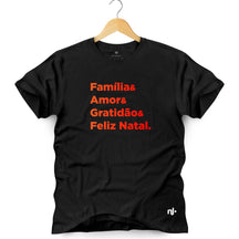 Camiseta Masculina Família& Amor& Gratidão& Feliz Natal