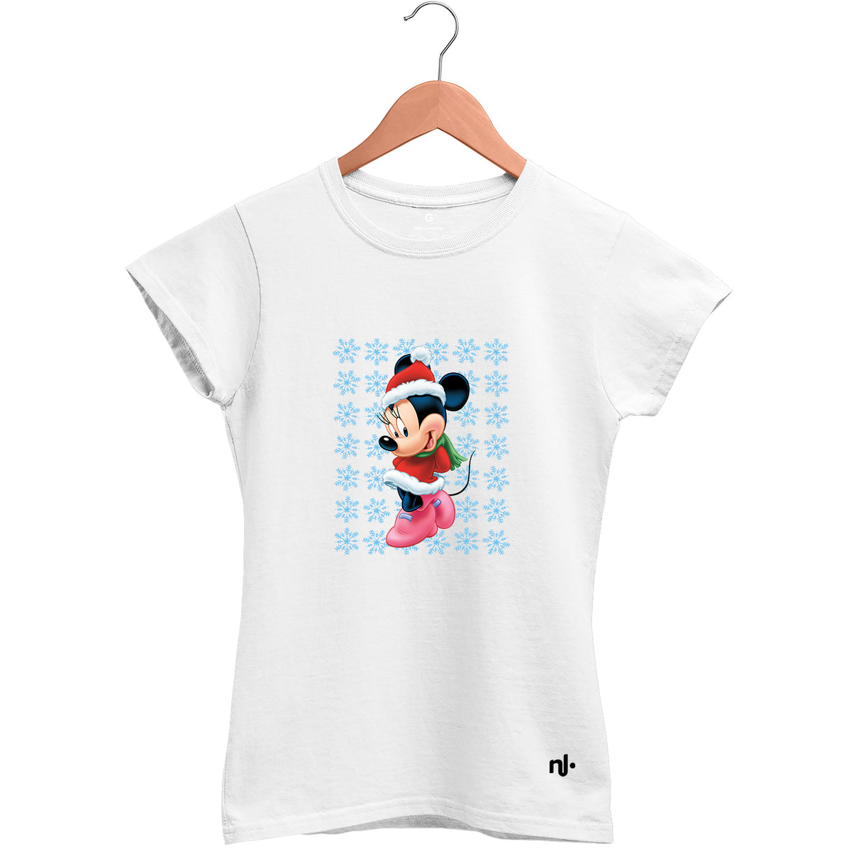 Camiseta Feminina Babylook Flocos de Neve