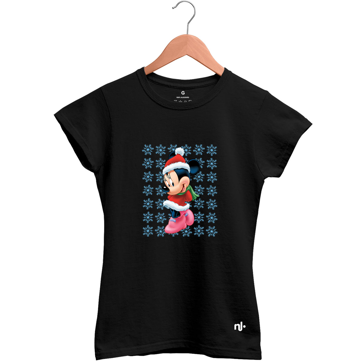 Camiseta Feminina Babylook Flocos de Neve