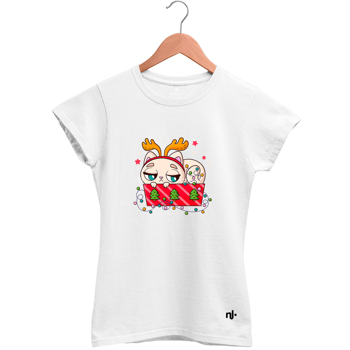 Camiseta Feminina Babylook Gato Rena