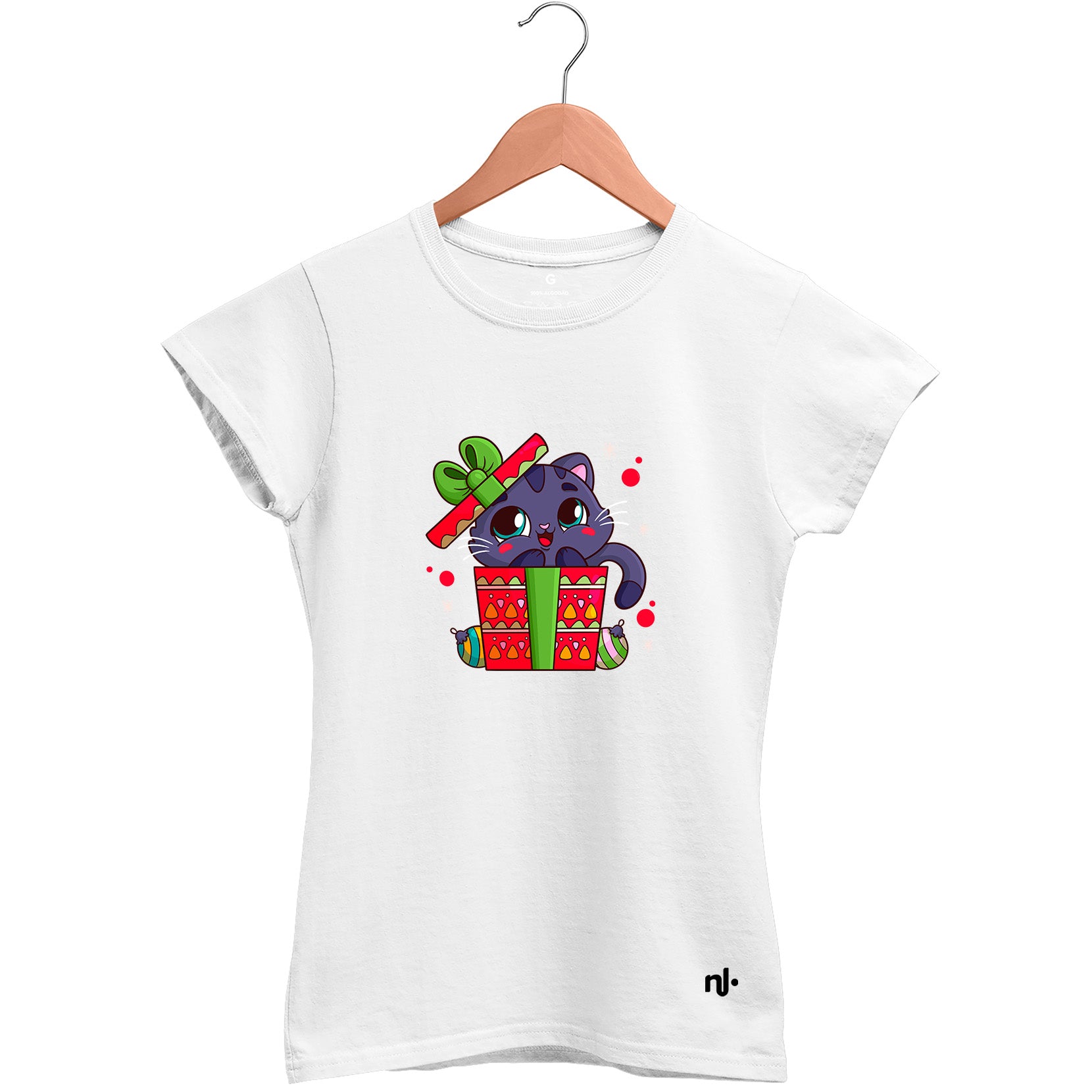 Camiseta Feminina Babylook Presente Gato