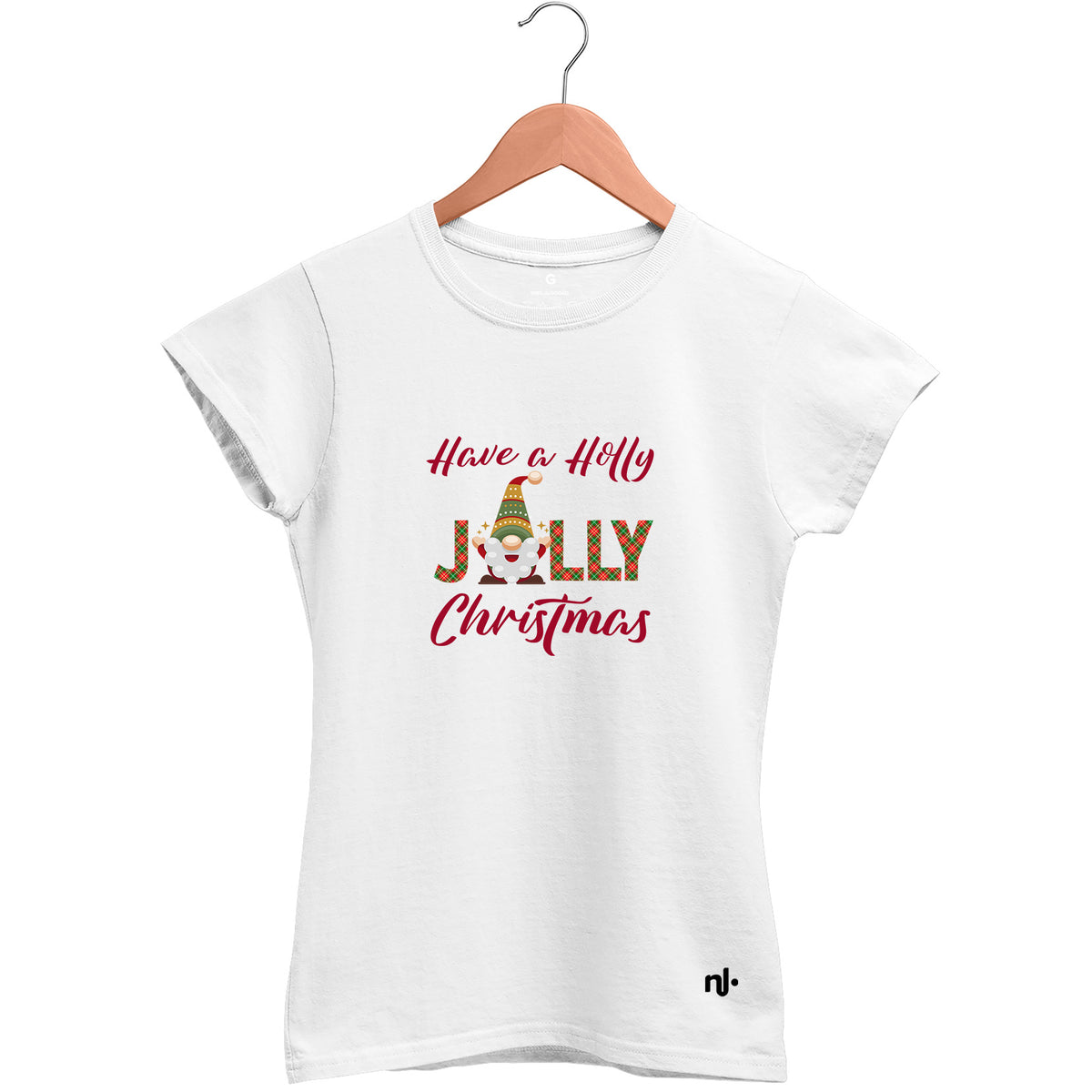 Camiseta Feminina Babylook Holly Jolly Christmas