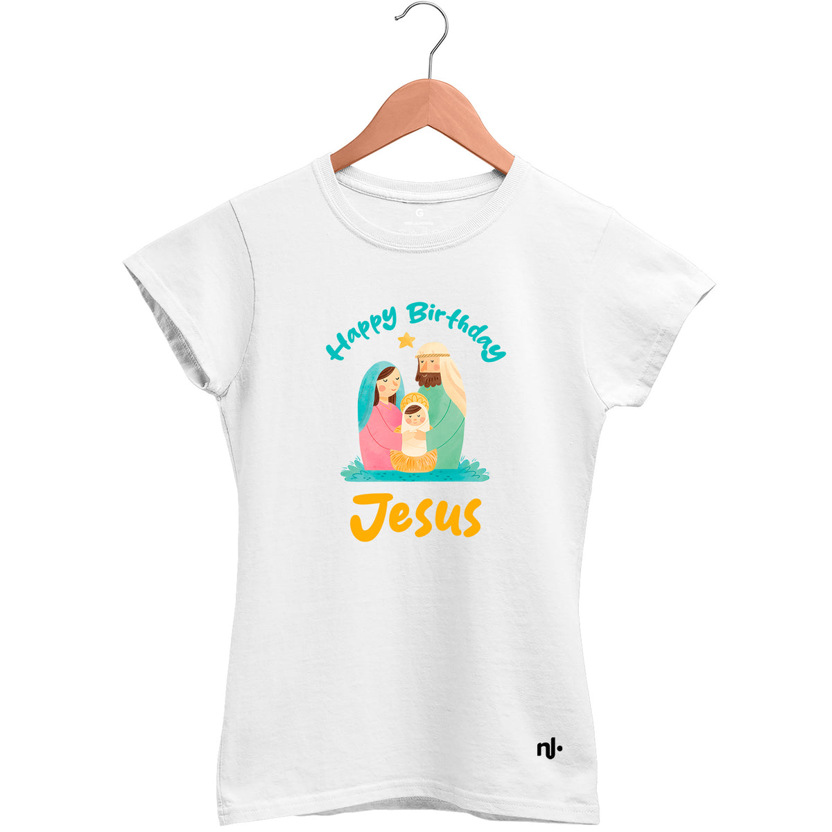 Camiseta Feminina Babylook Happy Birthday Jesus