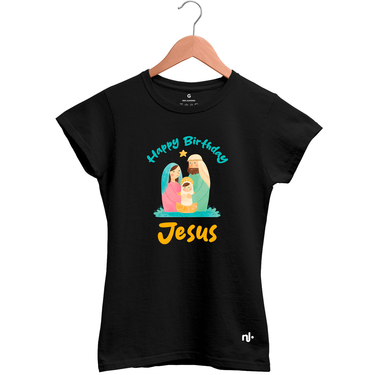 Camiseta Feminina Babylook Happy Birthday Jesus