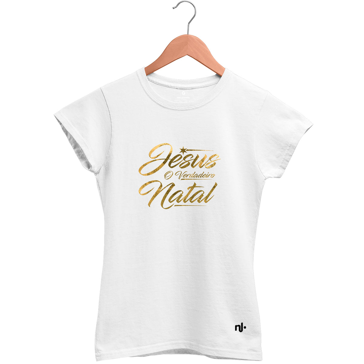 Camiseta Feminina Babylook Jesus o Verdadeiro Natal