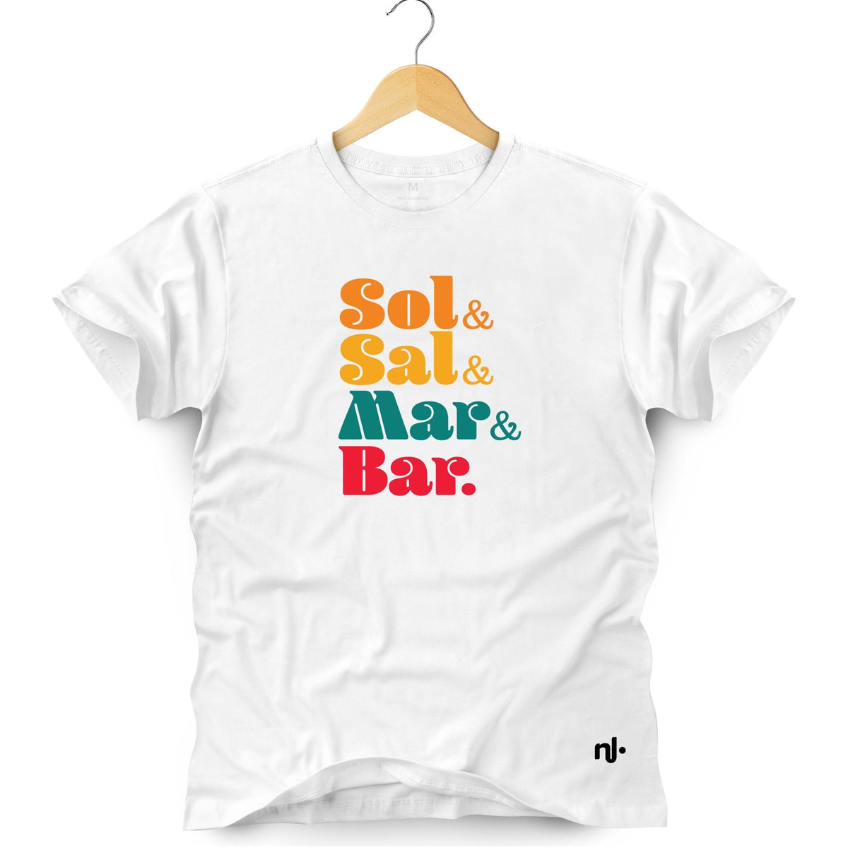 Camiseta Masculina - Sol& Sal& Mar& Bar